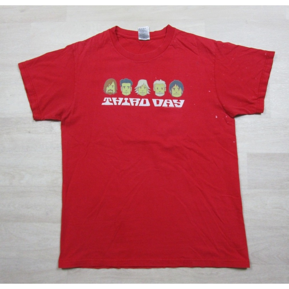 THIRD DAY Vintage Christian Rock Band T Shirt 90's USA Made (M) Cartoon Graphic